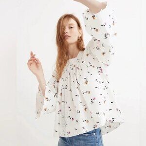 Madewell Square Neck Sweet Blossoms Top NWT!